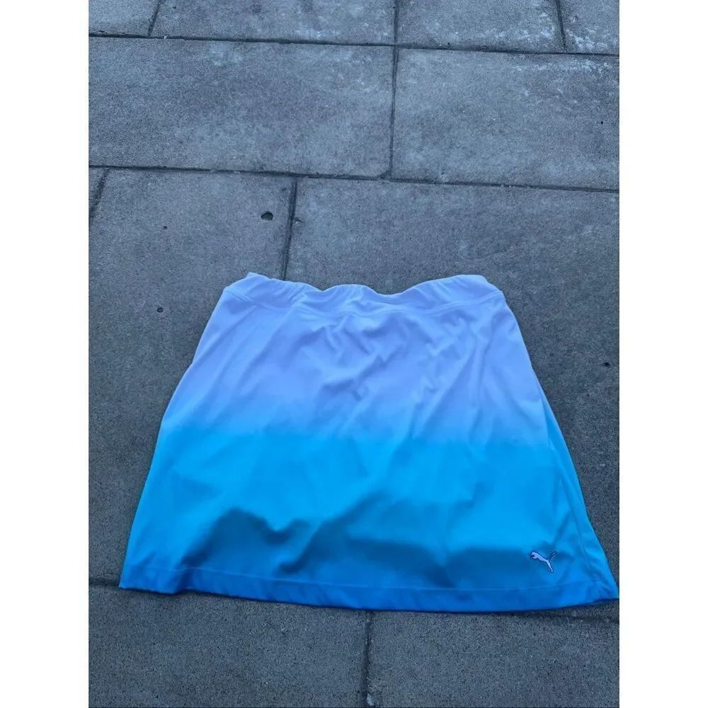 Puma Golf Skort Womens Large Blue Ombre Athletic Skirt Built In Shorts L